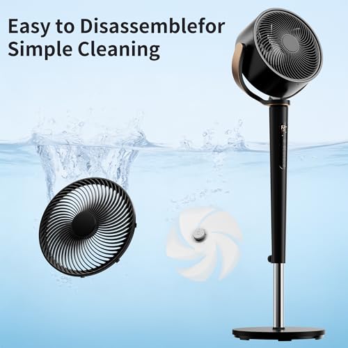 AKIRES Pedestal Fan for Bedroom,120°+120°Omnidirectional Oscillating Standing Fan,Quiet Floor Fan with DC Motor by AKIRES - Image 8
