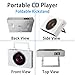 Portable CD Player with Speakers, Desktop CD Players for Home, Bluetooth, Remote Control, LED Screen, FM Radio, U Disk, AUX Port, Wired, White
