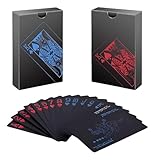 Kit 2 Baralhos Black Vermelho e Azul Resistente A Água Anti Rasgo Poker Mágica