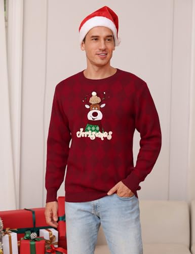 Totatuit Matching Christmas Family Sweater Ugly Xmas Reindeer Knit Pullover Sweaters Top2