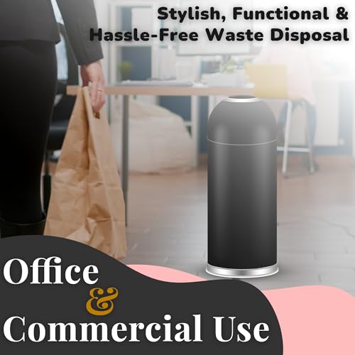 Max Manufacturing Large Commercial 75L/ 20 Gallon Trash Can - Premium Black Steel Open Top Trash Bin for Home, Office & Restaurant - Heavy-Duty & Durable Metal Garbage Cans - Indoor and Outdoor Use by MAX MANUFACTURING - Image 6