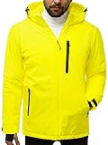 OZONEE Herren Skijacke Winterjacke Snowboardjacke Outdoorjacke Wasserdicht Funktionsjacke Outdoor Jacke Sport Schneejacke Winddicht Atmungsaktiv Schneefang Winter Warm JS/HH011Z/26 GELB M