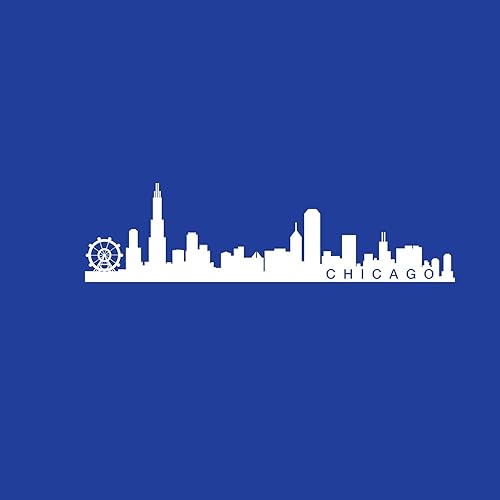 Miniatura 4 de Vinilo adhesivo decorativo para pared, diseño de Chicago Skyline, 16.0 x 60.2in, único y moderno de Illinois USA City Home Bedroom Living Store