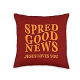 Good News Jesus Loves You Back Print Inspiring Christian Throw Pillow