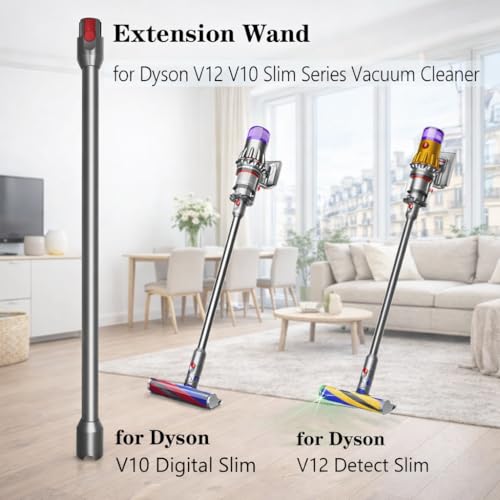 Verlängerungsrohr für Dyson V12 Detect Slim / V10 Digital Slim Stabstaubsauger, 74cm/29in Aluminium Teleskoprohr mit Schnellspanner, Rohr Zubehör für Dyson V12 V10 (Grau)