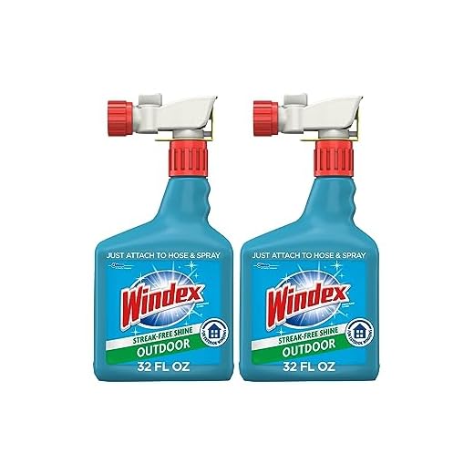 Windex Outdoor Window and Glass Cleaner for Hose Ammonia Free, Concentrated Formula for Deep Outdoor Clean, Patio Cleaner, Compatible With All Hoses, 32 Fl Oz (Pack of 2)