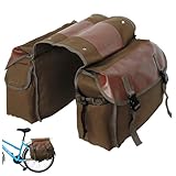 Jorzer Bike Panniers, Dual Side Large Canvas Bike Bag with Multi-Pockets Heavy Duty Bag for Cycling Traveling Commuting SPORTING_GOODS.-