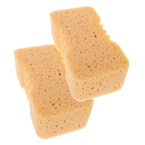 TOPPERFUN 2 Piezas Esponja De Lavado De Autos Esponjas De Coche para Lavar Almohadillas Aplicadoras De Neumáticos Esponjas De Arte Eliminador De Errores De Coche Esponjas De Celulosa Orange