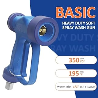 Blue High Flow Rear Entry-YG1635S- Soft Wash Gun | 350 PSI 16 GPM | 1/2" BSP High Volume Low Pressure Wash Down Spray Gun with SS Swivel Pin (blue)