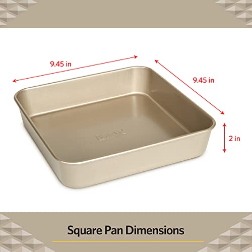 Glad Square Baking Pan Nonstick - Heavy Duty Metal Bakeware For Cakes And Brownies, 9.4 Inches #TOP4