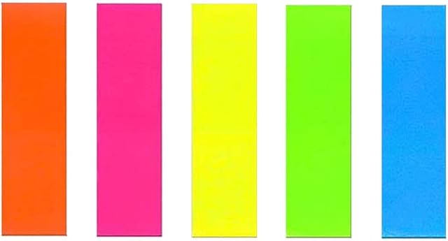 125Pcs Sticky Notes 12 X 45mm,Coloured Index Tabs for School Office Stationery Label Page Mark