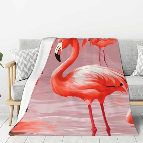 Couverture en flanelle douce imprimé flamant rose lit - 2