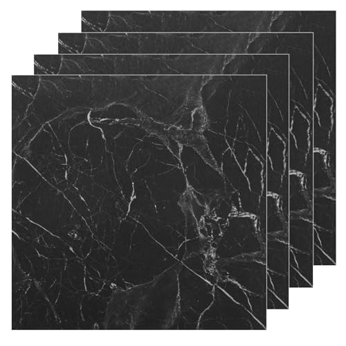 AKOLAFE 20 Sheet Thick Luxury Vinyl Flooring Black Marble Peel