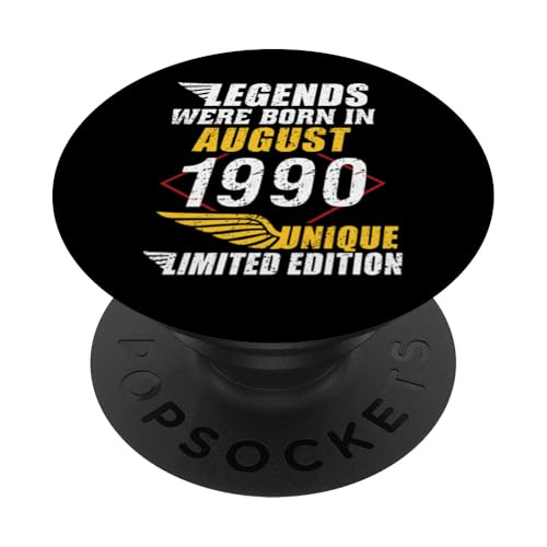 Cumpleaños Agosto 1990 Edición Limitada Regalo Legend PopSockets PopGrip Intercambiable