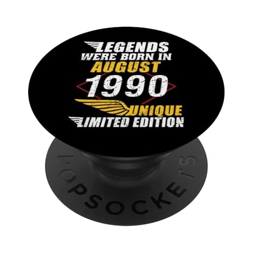 Cumpleaños Agosto 1990 Edición Limitada Regalo Legend PopSockets PopGrip Intercambiable
