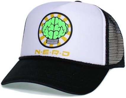 Posse Comitatus Nerd Trucker Hat Neptunes N*E*R*D N.E.R.D. Cap Adult One-Size Multi (Black/White/Black)