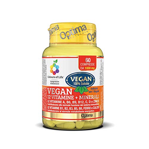 Colours Of Life - Vegan - Integratore Di Vitamine E Minerali Per Vegani - Senza Glutine, 60 Compresse
