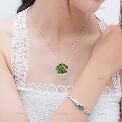 Auear, Animal Dog Cat Paw Print Charms Pendants Crystal Beads Glitter Footprint Snap Button For Diy Necklace Bracelet Jewelry Making (24 Pcs) #TOP3