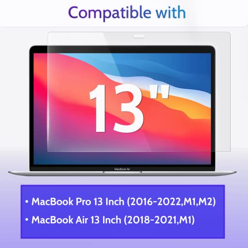 Image of Peslv 3-Pack Anti Blue Light Screen Protector for MacBook Pro 13 Inch(2016-2022,M1,M2)&MacBook Air 13In(2018-2021,M1), 13.3 inch Mac Laptop Glare Filter Uv Blocker Shield Cover Eye Protection Film