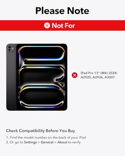 Image of ESR iPad Air 13 Inch Case Keyboard (M3 /M2, 2025 /2024) & iPad Pro 12.9 inch (3 /4 /5 /6th Gen) Magic Keyboard, Easy-Set Floating Cantilever Stand, Precision Multi-Touch Trackpad, Rebound Series, Black