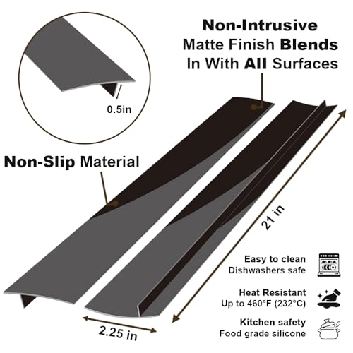 image for Silicone Kitchen Stove Counter Gap Covers, Anti-Slip Non-Tacky Filler 