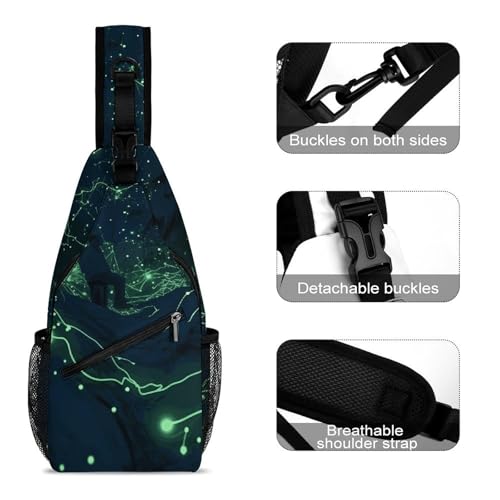Sling Bags Glow in The Dark Crossbody Bag for Women Men Cross Body Bag for Travel Hiking Shopping3