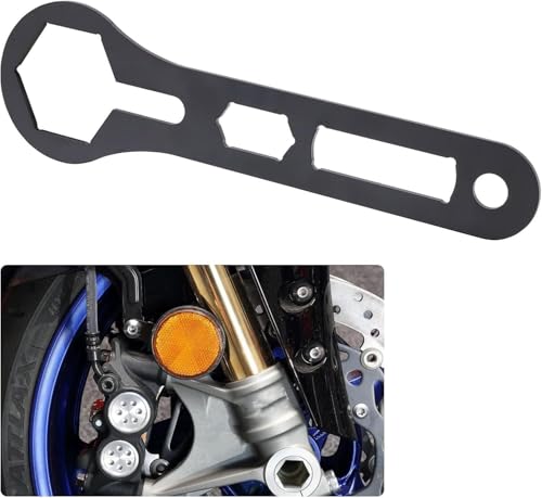 Image of jose2015 Motorcycle Fork Cap Tool ,Fork Cap Wrench Motorcycle 50mm Shock Absorber External Wrench Clutch nut Wrench 25.7cm Black