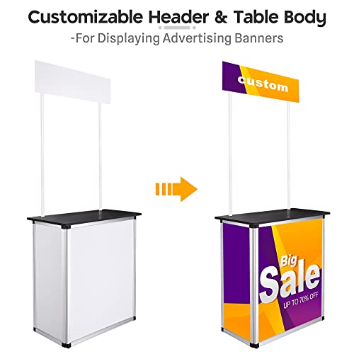 Yescom Popup Promotional Counter Table Booth Portable Demo Display Banner Stand Tradeshow Countertop Aluminum Frame #TOP5