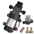 HUILING DC 12V Diaphragm Pump, Self-Priming Pump with Filter Quick Connection Terminal, 1.2 GPM 100 PSI Pressure Switch Adjustable Spray Pump, Suitable for RV Camping Shower Garden