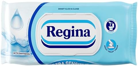 Regina Ultra Sensitive Moisturized Toilet Paper, 12 Packs of 42 Leafs, with Panthenol, Gentle Care, Rinsable, Hypoallergenic and Odorless, Neutral PH, Alcohol Free image 2