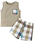 Baby Boys Summer Outfits Cotton Sleeveless Vest+Short Clothes Set Sweatsuits 2T