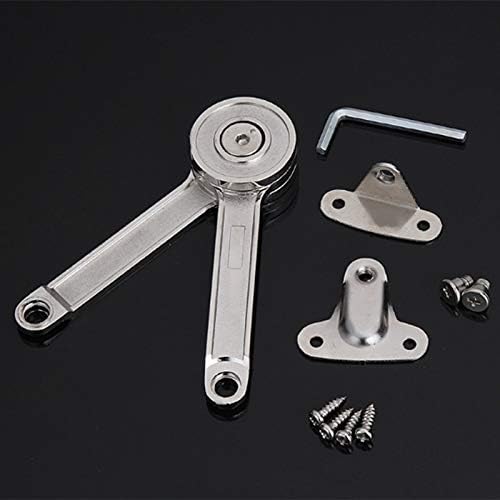 YEZIN Hinges 4 Pieces Hydraulic Random Stop Hinge Kitchen Cabinet Door Support Rod Adjustable Hinge Furniture Wardrobe Safety (Colour: Silver) (Silver)