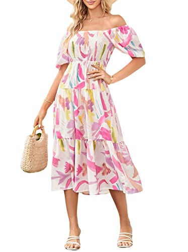 apparel puff sleeve midi dress