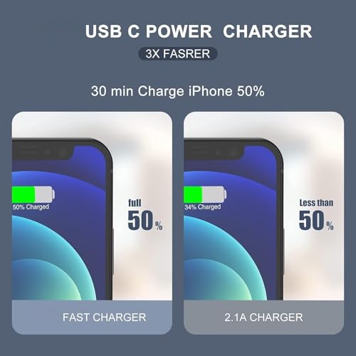 Image of iPhone Fast Charger,Type C Wall Charger Block Plug and 10ft USB C to Lightning Charging Cable Cord Long,Power Adapter Cube Brick Box for Apple iPhone 14 Pro Max /14 Plus /14 /13 /12 Mini /11 /XS Max /XR /iPad