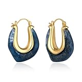 KELORIS PATH Acrylic Hoop Earrings for Women, 14K Gold Plated Resin Hoops, Translucent Hypoallergenic Fashion Vintage Jewelry Gifts(style 4)