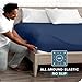 Bare Home Fitted Bottom Sheet Twin - Premium 1800 Microfiber - Ultra-Soft Wrinkle Free - Deep Pocket - Fitted Sheet (Twin, Dark Blue)