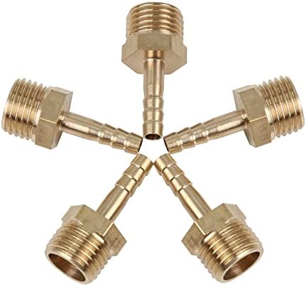 5 Stück – 1/4 Zoll Schlauchstutzen X 1/4 Zoll NPT Messing