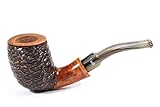 Profondità Fornello 44 mm Pipa Santambrogio Rusticata Media - Quarter Bent Billiard - SA 2609