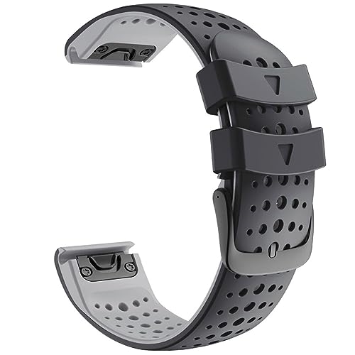 Bracelet silicone 22mm pour Fenix 6 et Forerunner 935 noir gris