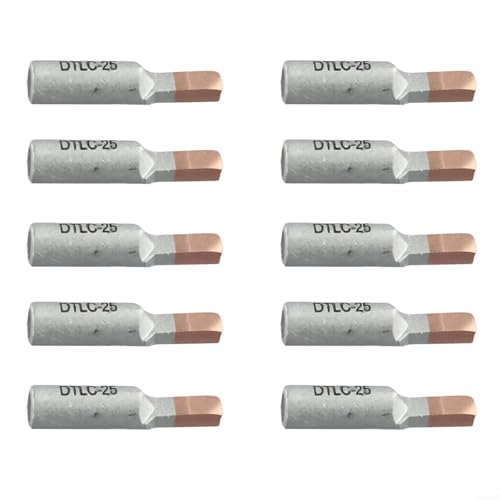 DTLC - Terminales de cable de 10 mm², 16 mm² y 25 mm², conectores de cableado de aluminio de cobre para accesorios de disyuntor, accesorios de alimentación eléctrica fáciles de instalar, 10 unidades