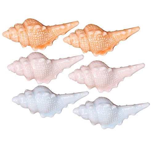 Alipis 6pcs Ceramic Conch Chopstick Rest Each of Light Blue Light Pink Red for Stabilizing Chopsticks Spoon and Fork Cute Kitchen Cutlery Organizer for All Ages