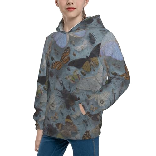 Butterfly and Beetle Kid Hoodies Boys Sweatshirts Girls Pullover with Pocket2