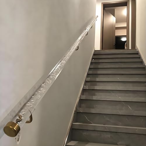 Crystal Staircase Clete Kit, Acrylic Indoor Stair Rail, Wall-Mounted Handrail