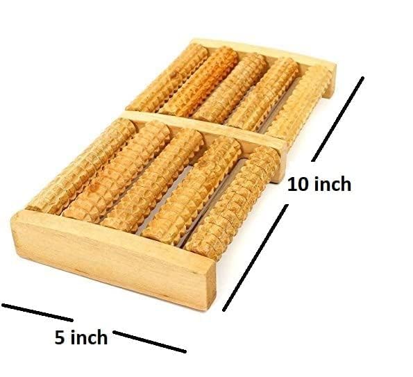 GETZET Wooden Roller Foot Massager, Dual Pain Relief Relaxation, Heal Spur Deep Tissue Acupressure & Blood Circulation Acupressure Point Device Relaxation Health Care Product, Body Stress Pain Relief. 1