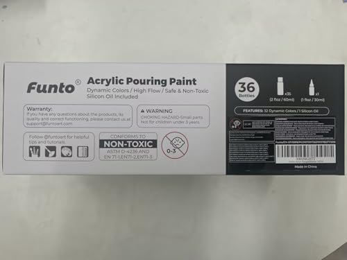 Funto Acrylic Pouring Paint Set, 36 Bottles, with Silicone Oil, High Flow, Pre-Mixed, Art Supplies for Pouring on Canvas, Glass, Wood, Tile, Rocks - Image 8