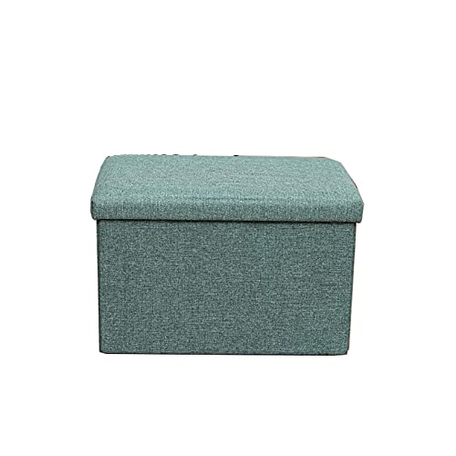 Petit repose-pieds coffre de rangement salon en lin