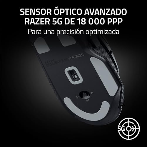 Miniatura 6 de Razer Basilisk V3 X HyperSpeed - Mouse da gioco Wireless personalizzabile (Forma ergonomica con 9 controlli personalizzabili, HyperSpeed Wireless, Bluetooth, Sensore Ottico avanzato 5G 18K) Nero