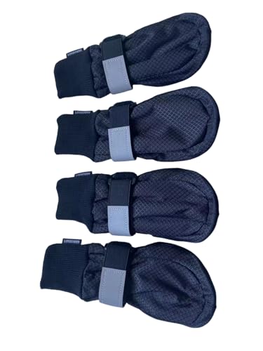 LONSUNEER Paw Protector Dog Boots for Large Dogs, Booties for Winter, Warm Dog Shoes Soft Sole Nonslip and Reflective Set of 4