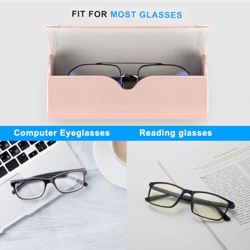 Image of RayLove Hard Shell Glasses Case, Lightweight Leather Eyeglass Case, Travel-Friendly Sunglasses Protector for Men & Women