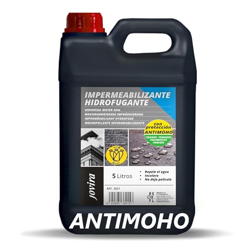 Impermeabilizante Transparente | 5 LITROS | Hidrofugante Invisible, No Genera Película, Protección Total en Fachadas, Hormigón,Terrazas, Tejados. Waterproof. (5 Litros, Hidrofugante Antimh)
